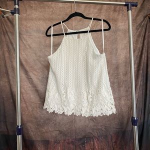 Monteau White Lace Tank Shirt